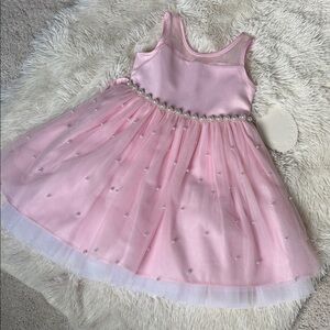 American Princess Pink Dress with Pearl Accents